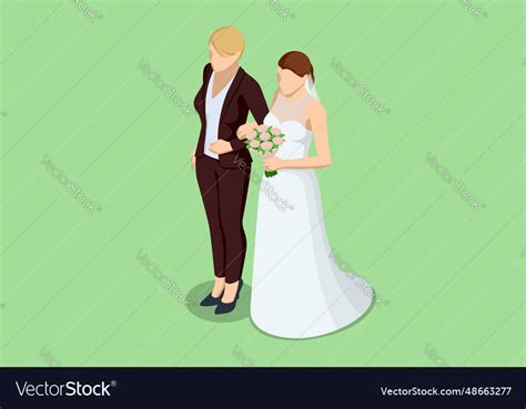 Isometric Beautiful Lesbian Couple Royalty Free Vector Image