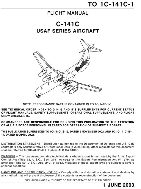 LOCKHEED C-141 STARLIFTER - Flight Manuals