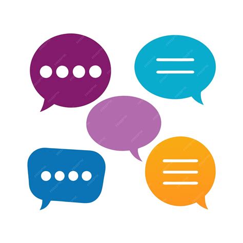 Colorful Speech Bubbles Cartoon Vector Illustration for Conversations