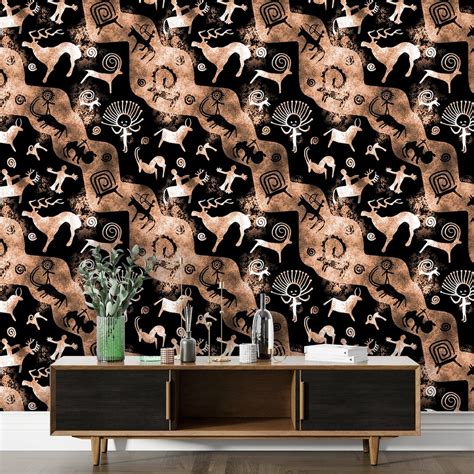 Buy Ancient Cave Wallpaper Petroglyphs Cave Drawings Wall Mural Peel ...