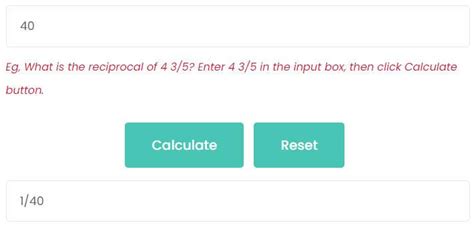 Reciprocal Calculator – Integer, Decimal, Fraction – All Math Symbols