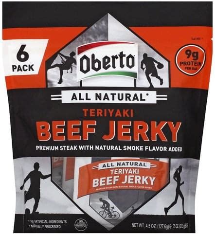 Oberto Teriyaki Pack Beef Jerky Ea Nutrition Information Innit