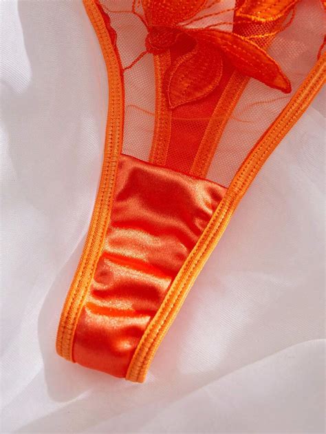 Conjunto de Lingerie Sexy e Transparente Bordado para Mulheres Alças Finas SHEIN Brasil