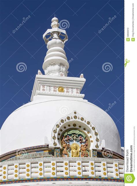 Shanti Stupa Is A Buddhist White Domed Stupa In Leh India Stock Image