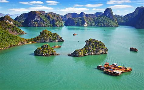 Ha Long Bay Sea Mountains Islands Asia Vietnam Hd Wallpaper Peakpx