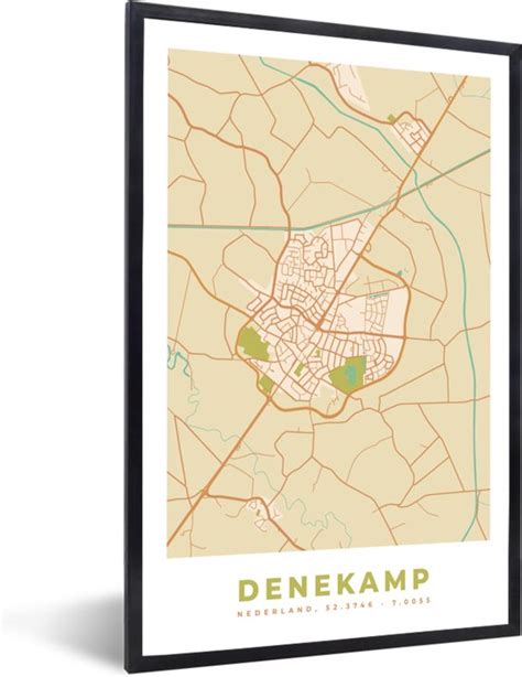 Fotolijst Incl Poster Denekamp Plattegrond Stadskaart Kaart