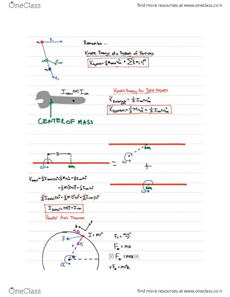 Phys 211 Quiz Parallel Axis Theorem And Torque Oneclass