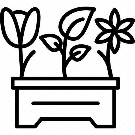 Botanical Flower Gardening Plant Pot Icon Download On Iconfinder