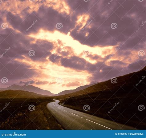 Road Through Mountains Sunset Stock Image Image Of Island National