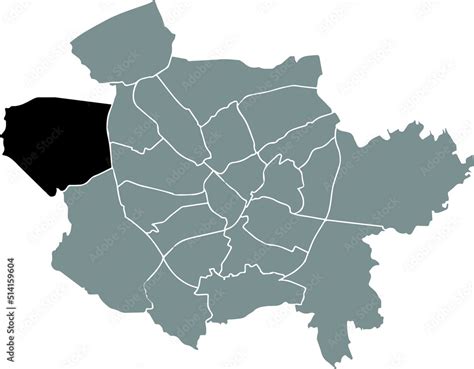 Black Flat Blank Highlighted Location Map Of The ATTER DISTRICT Inside