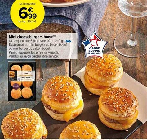 Promo Mini Cheeseburgers Boeuf Chez Carrefour Market ICatalogue Fr