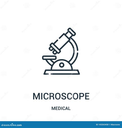 Vector Del Icono Del Microscopio De La Colecci N M Dica L Nea Fina