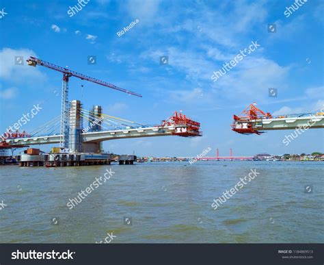 bridge construction  indonesia royalty  images stock