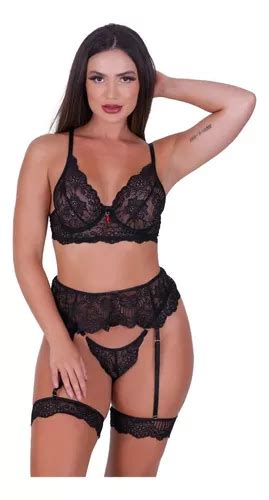 Conjunto Lingerie Suti Sem Bojo E Perneira Sensual Parcelamento Sem Juros