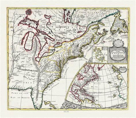 A New Map Of The English Empire In America 1721 On Heavy Cotton Canvas 22x27 Approx Etsy