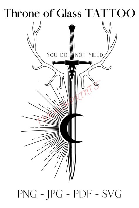 Throne Of Glass Inspired Digital Tattoo Aelin And Rowan Design Unique Ya Fantasy Body Art For