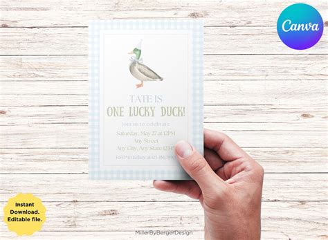 One Lucky Duck Mallard Duck One Year Old Birthday Party - Etsy