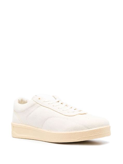 Jil Sander Lace Up Leather Sneakers Farfetch