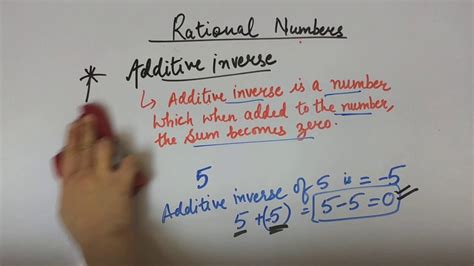 Additive Inverse Rational Numbers Class 7 Youtube