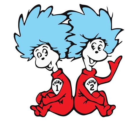 Thing 1 Thing 2 Dr Seuss Svg, Dr Seuss Clipart, Dr Seuss Bir | Inspire