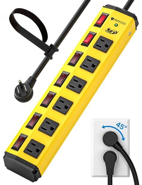 Crst 6 Outlets Power Strip Surge Protector With Individual Outlet