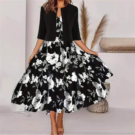 2 шт./компл. женское пальто-платье комплект с половиной рукавом ...