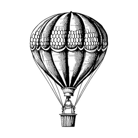 Premium Vector Air Ballon Hand Drawn Sketch