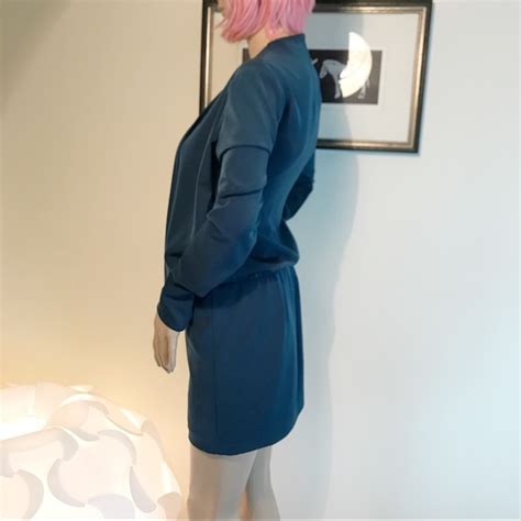 Patrizia Pepe | Dresses | Loiza Patrizia Pepe Teal Mini Dress Draped ...