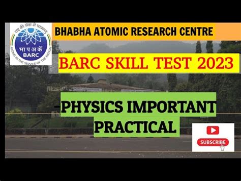 BARC PLANT OPERATOR SKILL TEST IMPORTANT PHYSICS PRACTICAL BARC SKILL