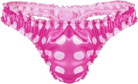 Kaerm String Satin Homme Sexy Slip Soie Sissy Lingerie Volante Sous V Tement Souple Bikini