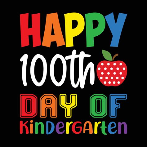 Happy 100th Day Of Kindergarten Back To School 25407897 Vector Art At