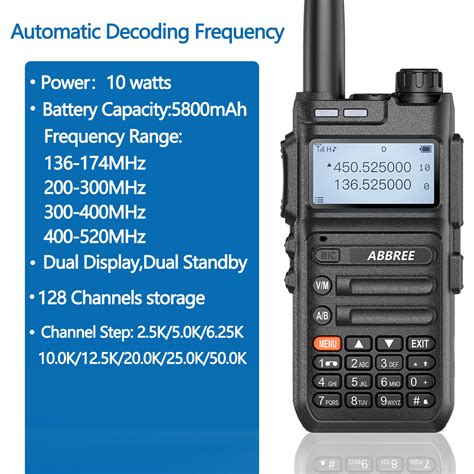 ABBREE AR-F5 10W Powerful Walkie Talkie Automatic Wireless Copy ...