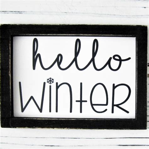 Hello Winter Snowman Svg Sign Etsy