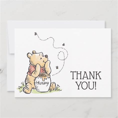 Watercolor Winnie The Pooh Baby Shower Thank You Invitation Artofit
