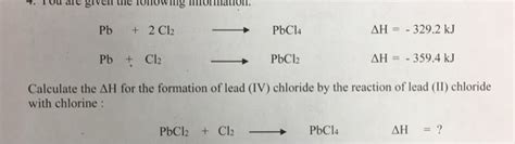 Solved Calculate the delta H for the formation of lead | Chegg.com