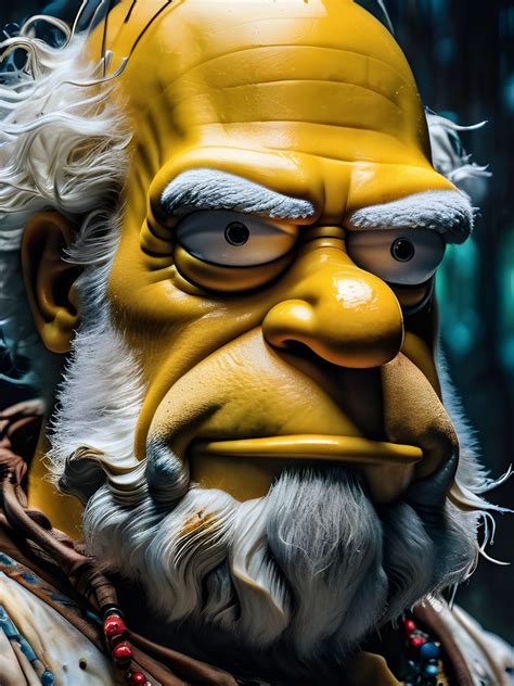 Old Man Homer Simpson The Simpsons Fan Art Poster 6 Art Print by The ...