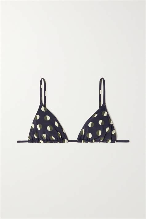 Eres Nocturne Lune Polka Dot Triangle Bikini Top Pink Editorialist