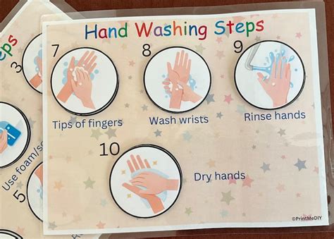 Montessori Hand Washing Steps, Kids Bathroom Educational Printable ...