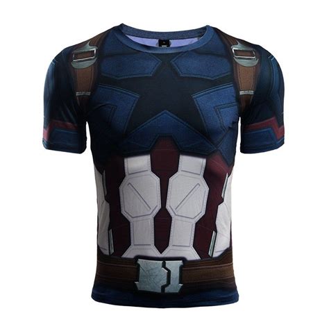 Nomad Captain America Mens Compression Shirt Marvel Goodies Gym