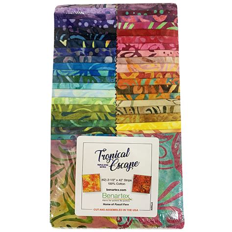Benartex – Bali Tropical Escape Strip Pack – Bright Multi Rainbow ...