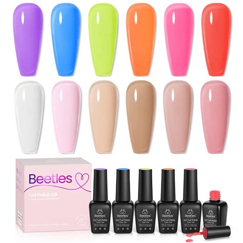 Amazon Beetles Gel Polish Nail Set Colors Milky White Sheer Pink Nude Jelly Transparent