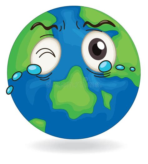crying sad planet earth stock vector illustration  desperate