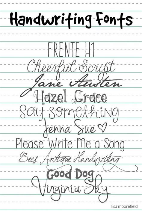 Printable Handwriting Fonts