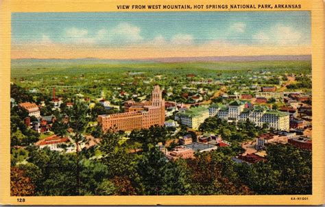 Vtg Arkansas AR Hot Springs National Park View From West Mountain S Postcard United States