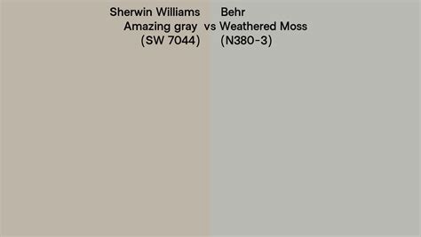 Sherwin Williams Amazing Gray Sw 7044 Vs Behr Weathered Moss N380 3