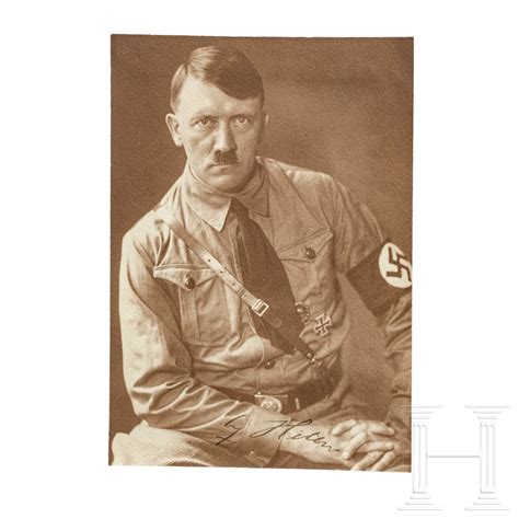 Adolf Hitler eigenhändige Tintenunterschrift auf Fotopostkarte