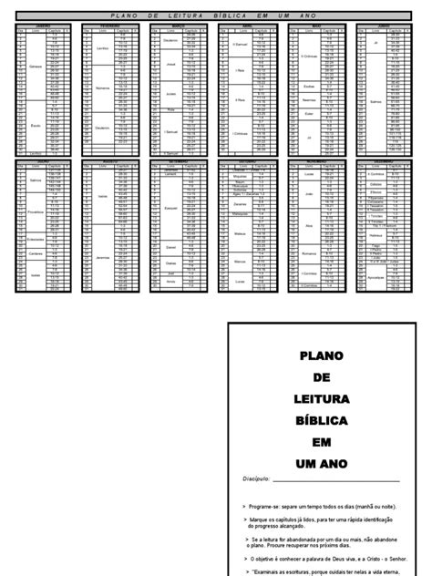 Plano De Leitura Da Biblia Em 1 Ano Pdf