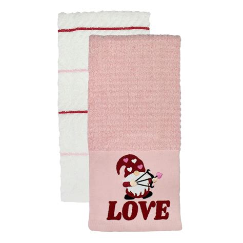 2 Pack Love Gnome Valentine Kitchen Towels