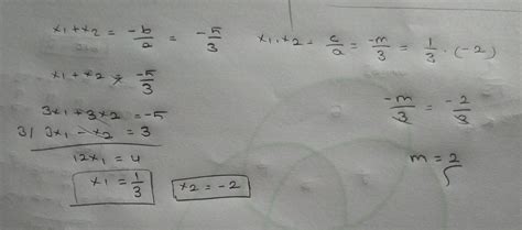 3x² 5x m 0 denkleminin kökleri x1 ve x2 olmak üzere 3x1 x2 3