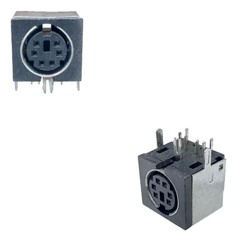 Conector Mini Din Hembra 4 Vias Chasis 90 Grados